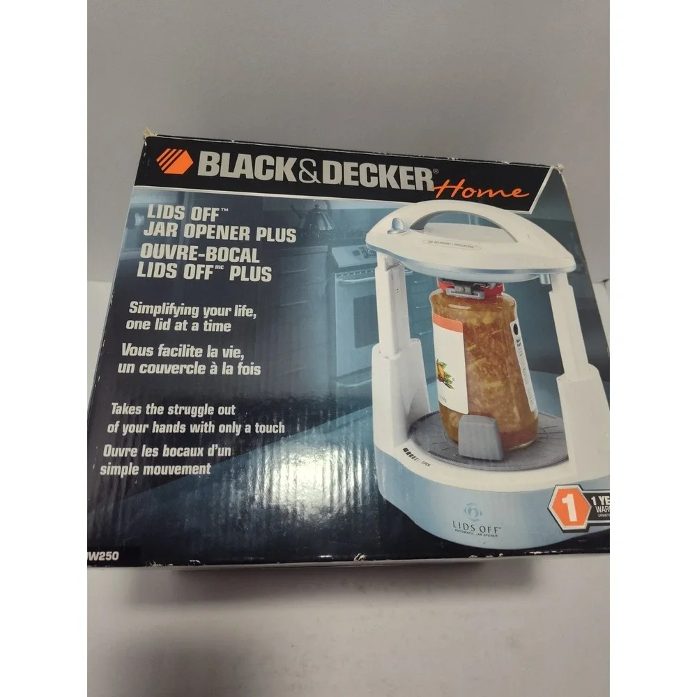 Black & Decker Home Lids Off Jar Opener plus jw250 NEW OLD STOCK